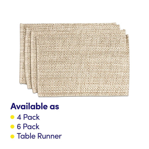 Two Tone 100 Percent Cotton Placemats For Dining Room Rectangle 13 By 19 Inches Soft Durable Table Mats Set Of Four Eggshell Color