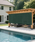 Outdoor Sun Shade Sail 18 By 26 Feet With Grommets And D Ring UV Blocking Breathable HDPE 180GSM over patio by pool