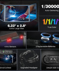 Image featuring Auto Darkening Welding Helmet with panoramic side view, extra-large 6.22 x 2.8 screen, true color optics, four arc sensors.