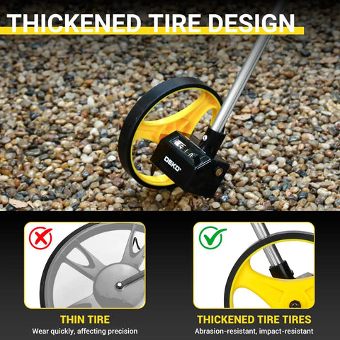 Smooth Operator 6 Inch Measuring Wheel Tracks Distance In Feet Up To 9999 With One Key Reset No Sweat Rolls Like Butter Folds Compact For Easy Transport Included Carry Case Built Tough For Legit Work On Any Site