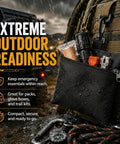 Three Pack Small Zipper Tool Pouches Built Tough With Waterproof 600D Oxford Fabric attached to a backpack in rain.