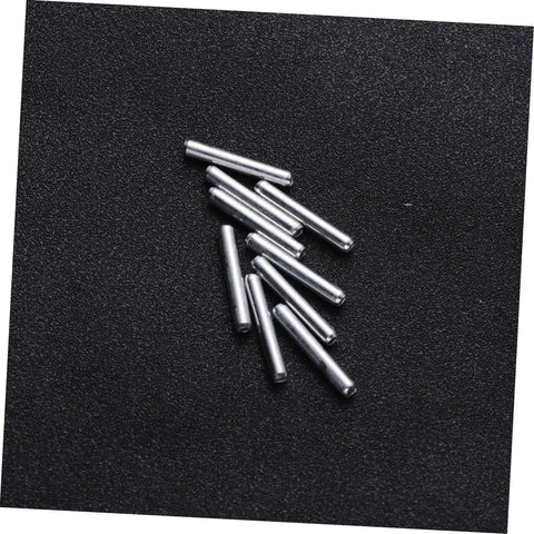 Close-up of 120pcs Robot Drive Shaft Kit For DIY Projects, metal shafts on black surface for RC cars and robots.