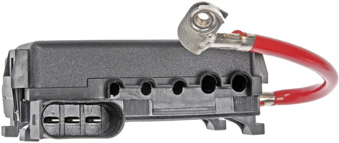Tough High Voltage Battery Mounted Power Fuse Box Direct Fit Auto Electrical Part To Knock Out Wiring Issues And Keep Your Daily Driver Running Smooth For Years To Come side view with connectors and red cable.