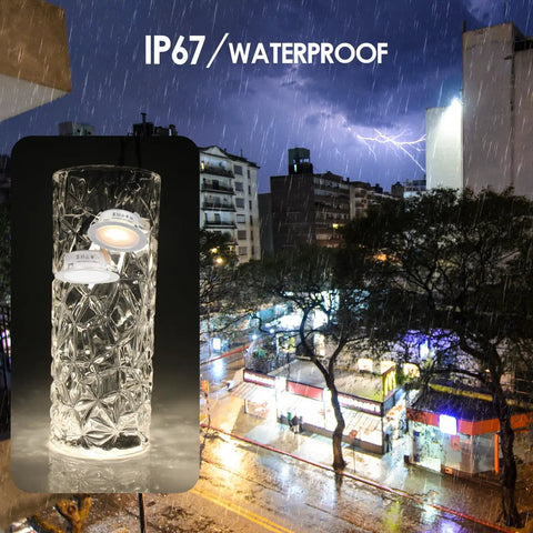6 Pack Recessed LED Deck Light Kit Upgrade Version Waterproof IP67 Low Voltage Outdoor Lights in stormy weather