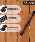 11.5 Inch Gate Spring Self Closing Heavy Duty Built To Last Outdoor Door Spring For Metal Gate Closure With Adjustable Tension For Wooden And Vinyl Fences Black Finish 4 Pack installed on wooden gate