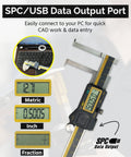Absolute Origin 0 To 6 Inch Internal Slot Digital Caliper With IP54 Stainless Steel Body USB SPC Output displayed on screen