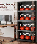 Stackable Storage Bins With Lids And Lockable Cabinet 720 Quart Capacity Foldable Storage Boxes filled with kettlebells