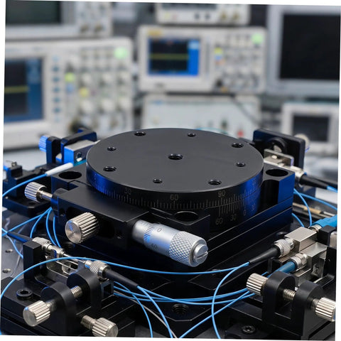 Insanely Steady Manual Precision Rotation Stage With Hella Smooth 60mm Aluminum Base And Ridiculously Precise Dial Control for optical tuning.