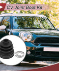 Mini Cooper CV Joint Boot Kit Inner Constant Velocity Boot With Clamps Black Rubber Replacement 2002 2008 Direct Fit For Preventive Maintenance Heavy Duty And Long Lasting Vehicle Protection, shown with clamps