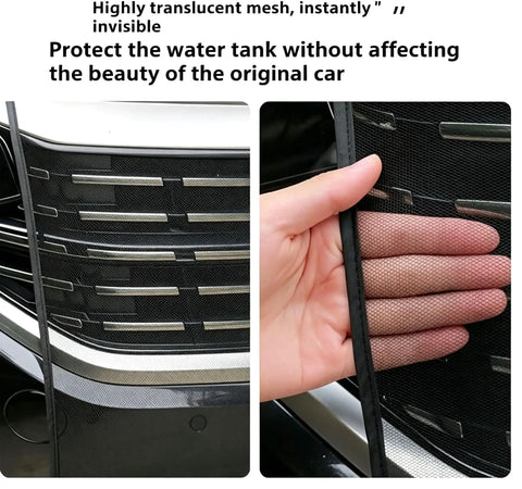 Badass Heavy Duty 43X29in Grille Mesh Guard For Tesla Cybertruck focuses on translucent mesh, protecting water tank, retains car aesthetics.