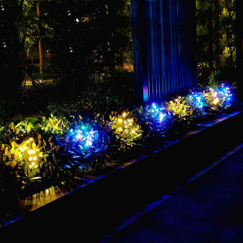 Two Pack Cherry Blossom Solar Garden Lights Outdoor Waterproof Decor Lamps With Heavy Bulb Base Two Modes Patio Yard Garden Accent Lighting