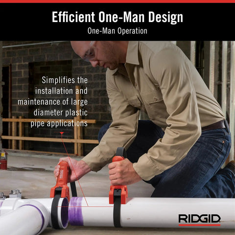 Person using Straplock 7 Inch Strap Wrench Pipe Handle With Locking Design For Easy, Repeatable Grips On Plastic Pipes