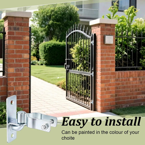 Beefy Four Pair Heavy Duty Gate Hinges Wall Mount With Screws For Chain Link Fence Outdoor Metal Gate Hardware Kit For Fence Posts Built To Last And Ready To Install on brick post gate