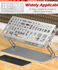 Premium Screwdriver Organizer Holder For Desktop Tools, height and angle adjustable carbon steel rack, silver finish