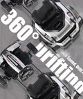 Two 24V Electric Drift Go Karts With Dual 800W Motors in drift action, showcasing 360° spinning capabilities on pavement.