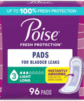 Light Absorbency Incontinence And Postpartum Pads Long Length 96 Count (4 Packs Of 24) 3 Drop Light Absorbency package front view