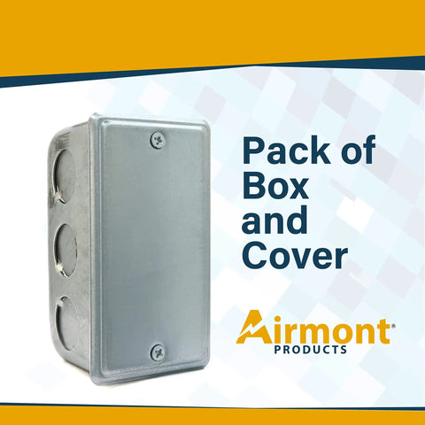 No Nonsense Utility Electrical Junction Box And Blank Cover Combo Gritty Galvanized Steel Drawn Body with flat cover and knockouts.