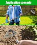 All Steel Hardened Hollow Hoe Workhorse With 55 Inch Adjustable Handle For Heavy Duty Weeding used in garden