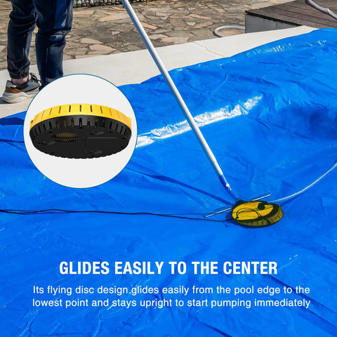 Automatic 115V Submersible Pool Cover Pump For Easy Water Removal From Pool Covers Hot Tubs Ponds And Fish Tanks in use