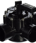 Heavy Duty Swimming Pool 3 Port Valve One Point Five To Two Inch Positive Seal Cpvc Neverlube Tech side view with smooth flow control.