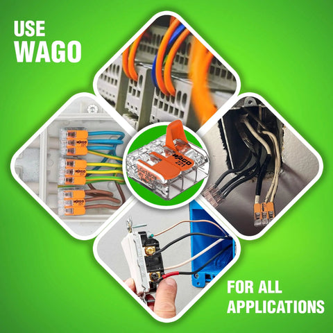 221 Series 90-Piece Compact Splice Wire Connector Set with see-through levers in various electrical applications.