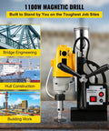 Magnetic Drill Press 40mm For Steel 1100W Copper Motor showing drilling rig with adjustable height for hull construction.