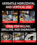 Pro Grade 4 Inch Rotary Table for Milling Machines 100mm with Horizontal and Vertical 4 Slots, ideal for machining.