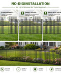 No Dig Decorative Garden Fence Kit With 10 Panels Heavy Duty Rustproof Metal Outdoor Dog Barrier installation steps and view