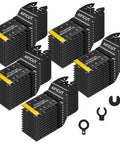 55 Piece Oscillating Tool Blade Kit With Quick Release Universal Blades for Wood Plastic Metal, shown stacked in four piles.