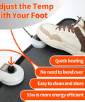 Foot pressing dial on Under Desk Heated Floor Mat With 55W Power, 7 Temperature Settings, And A Comfy Foot Warmer Pad.
