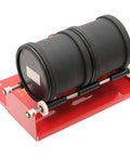 Rotary Rock Tumbler Kit With Dual Rubber Barrels 6 Lb Capacity Each Model AR2 115 on red base, side view