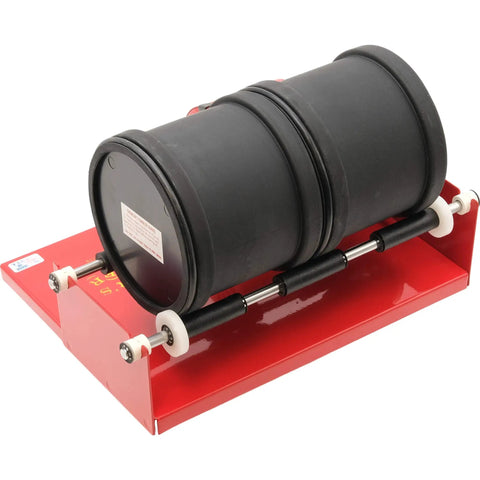 Rotary Rock Tumbler Kit With Dual Rubber Barrels 6 Lb Capacity Each Model AR2 115 on red base, side view
