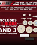 Aluminum Polishing Buffing Kit For Cars And Motorcycles 14 Piece Drill Buff Attachments And Steel Polishing Compound Set