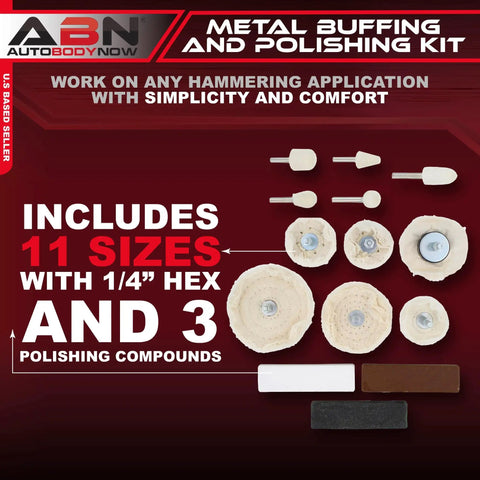 Aluminum Polishing Buffing Kit For Cars And Motorcycles 14 Piece Drill Buff Attachments And Steel Polishing Compound Set