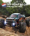 All Terrain 1:16 RC Truck With Dual 7.4V 1000mAh Batteries, Waterproof 4x4 High Speed Up To 36kmh climbing a dirt slope