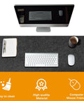 Massive Felt Desk Mat 40x16 Inches Non Slip Full Desk Mouse Pad for Computer Keyboard Setup with keyboard and mouse on mat.