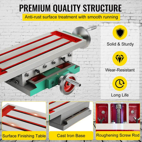 Heavy Duty Milling Working Table For Milling And Drilling Machines Cross Table With 23 By 13 Inch Footprint 2 Axis 4 Way Move Precise