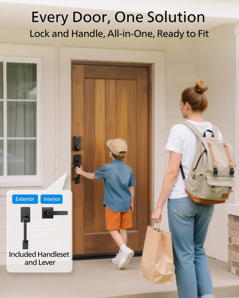 No Sweat Wireless Smart Front Door Lock Featuring Fingerprint Keyless Entry Deadbolt Smartphone App Control Auto Locking Latch Water Resistant Housing Quick Mount Hardware For Main Entry Door