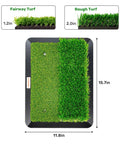 Image of Portable Foldable Golf Practice Mat With Dual Turf For Indoor And Outdoor Swings And Chips, showing size and turf texture.