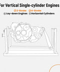 Motorcycle Engine Stand for Vertical Single Cylinder 2 Stroke or 4 Stroke Engines, DIY Ready, fits most Dirt Bikes and ATVs diagram