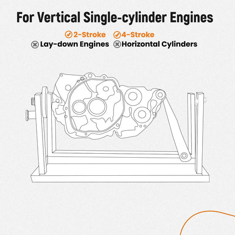 Motorcycle Engine Stand for Vertical Single Cylinder 2 Stroke or 4 Stroke Engines, DIY Ready, fits most Dirt Bikes and ATVs diagram