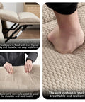 Manual Recliner Sofa Set For Living Room Two Seat Loveseat With Overstuffed Armrests Ultra Cozy For TV Time And Lazy Sundays Perfect For Bedroom Or Office Light Brown showing footboard and cushion texture details.