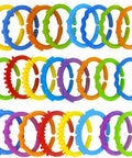 24 Colorful Teething Ring Links For Babies Plastic Chain Toy Set Rainbow Plastic Rings