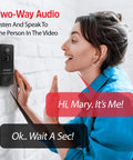 Woman using 2K Video Doorbell With Chime And Rechargeable Battery, Dope Smart Security Camera With 2 Way Audio, Night Vision, Cloud And Local Card Recording, Remote Access App, Motion Sensor Alerts, Live Viewing