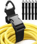 Six Pack 17 Inch Adjustable Extension Cord Holder Organizer With Triangle Clips For Garage Organization And Storage Heavy Duty Cord Hanger For Workshop Black.