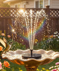 Sun Powered Garden Pond Fountain Pump With Six Nozzles, No Batteries Needed, Easy Setup For Bird Bath, Pond, Pool