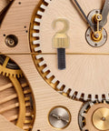 Close-up of clock mechanism with Vintage Grandpa Clock Repair Weight Kit With Shell Hook And Nut Replacement Parts M5