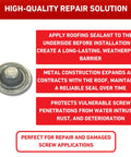 Galvalume Metal Screw Caps For Roofs Seals Over Existing Or Broken Screws To Stop Leaks No Screw Removal Needed Quick And Easy Install
