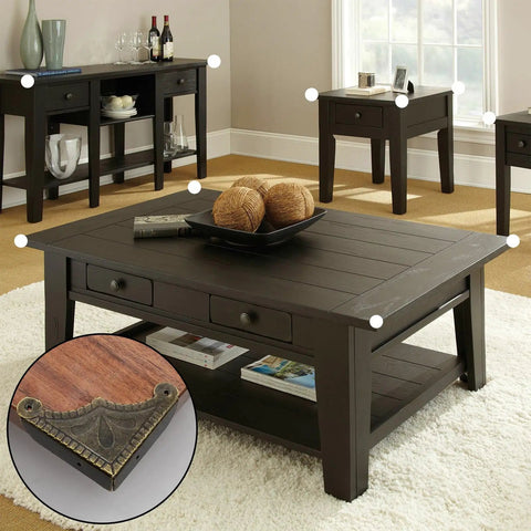 Skip The Repair Bills Heavy Duty Metal Box Corner Protectors Keeping Your Furniture Straight Up Safe, 1.5 Inch Antique Square Brackets, 30 Pack Anti Scratch Edge Shields on wooden table.