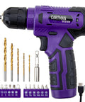 20 Piece Tool Set With 8V Purple Cordless Drill And Home Tool Kit For Quick Fixes Includes 18 Accessories And Type C Cable Durable Heat Treated Tools Built To Last Through Everyday DIY Projects